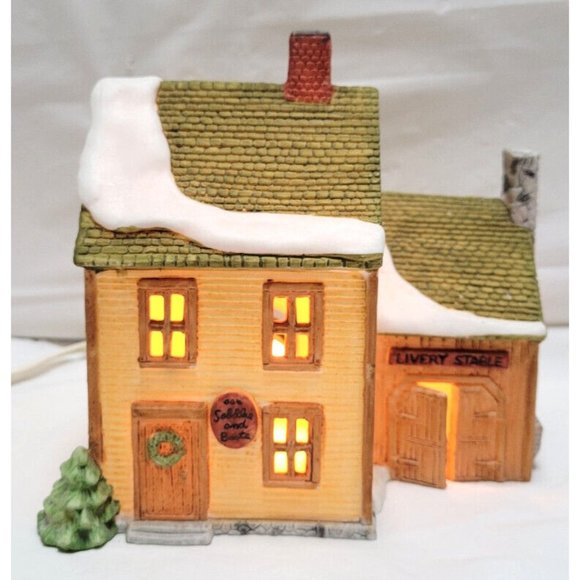 Vintage Dept 56 New England Village Series LIVERY STABLE & BOOT SHOP #65307 - Picture 2 of 8